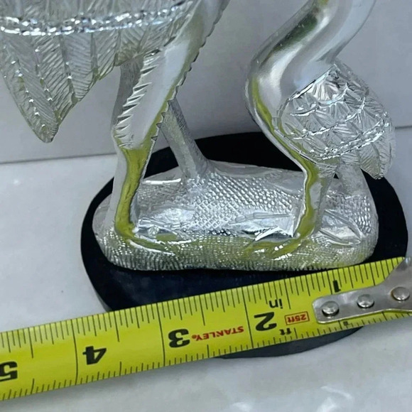 Vintage Collection White Metal Pair Of Swan With Stand Silver Sz 9"x2.5" - Picture 3 of 11